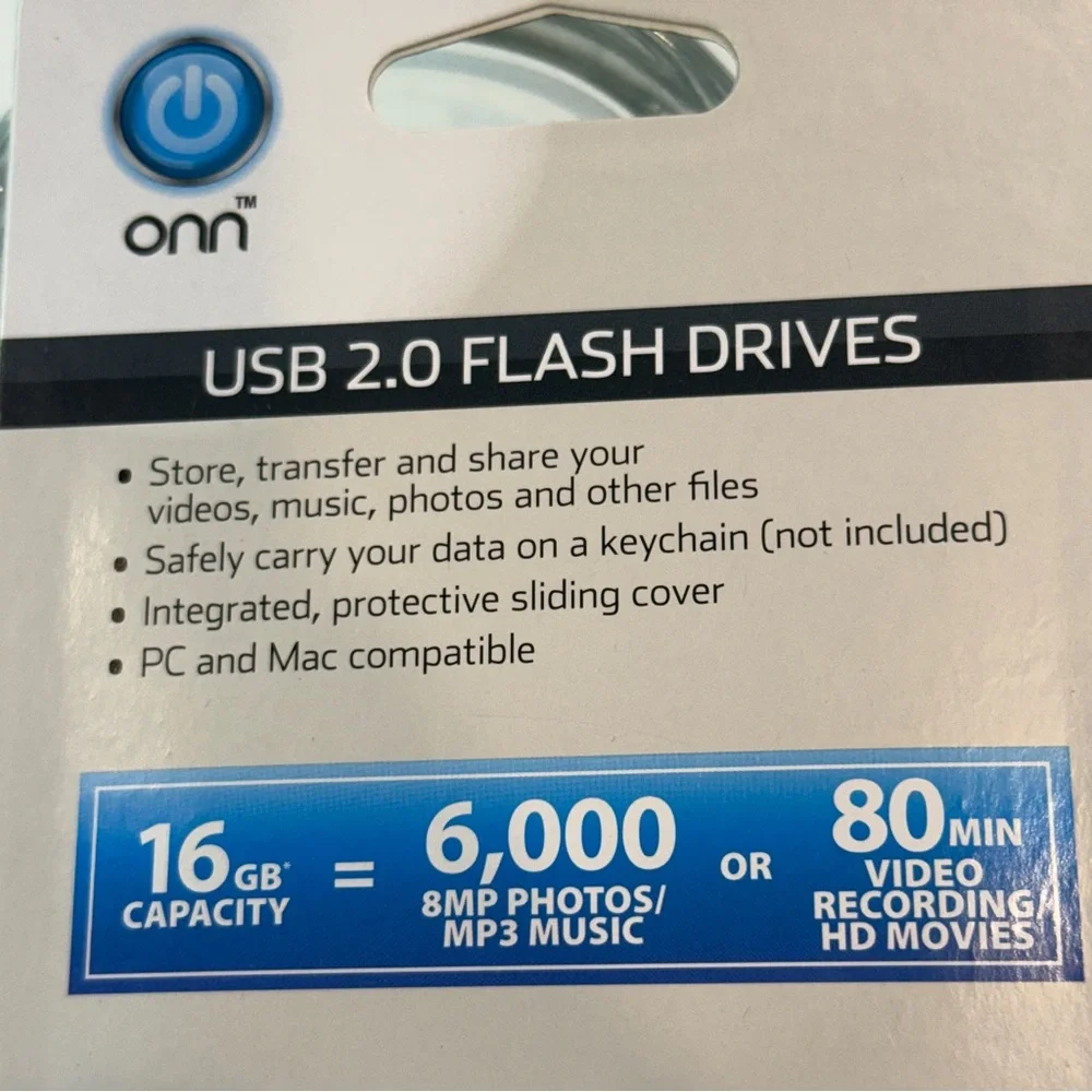 🆕 Onn 16GB USB 2.0 Flash Drives – 2 Pack | Compact Storage | 🆕